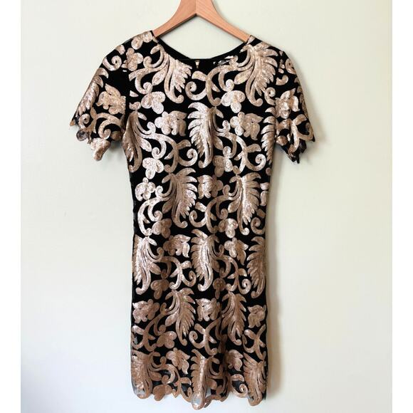 Molly Bracken New Gold Sequin Mini Cocktail Dress, Small - Picture 2 of 9